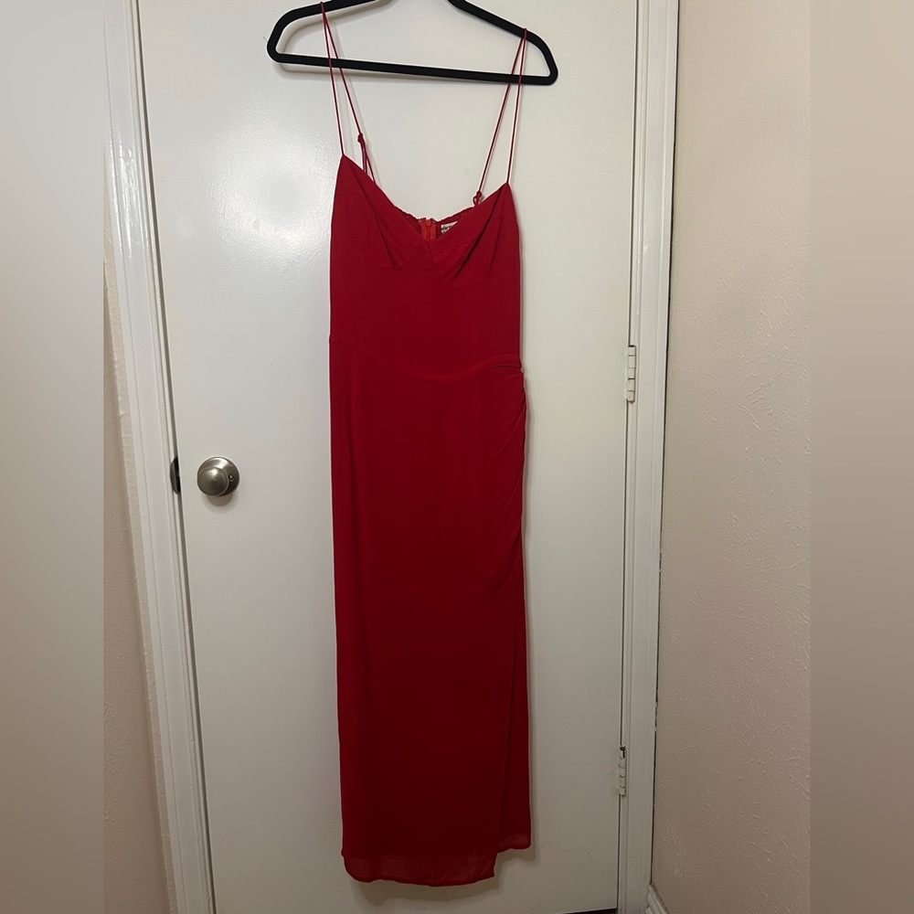 Reformation Kourtney Vibrant Red Midi Dress